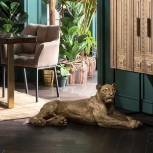 Online KARE Design Deco Figurine Lion Gold 113cm