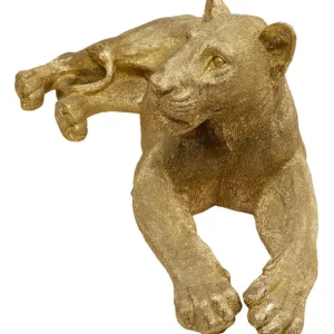 Online KARE Design Deco Figurine Lion Gold 113cm