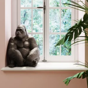 Hot KARE Design Deco Figurine Monkey Gorilla Side XL Black 76cm