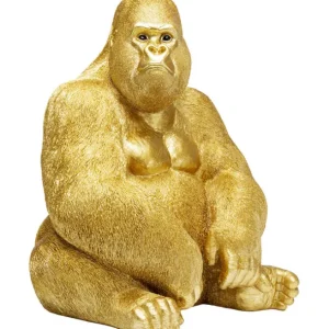Hot KARE Design Deco Figurine Monkey Gorilla Side XL Gold 76cm