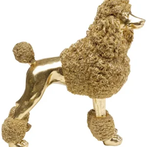 New KARE Design Deco Figurine Mrs Poodle Gold 34cm