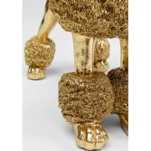 New KARE Design Deco Figurine Mrs Poodle Gold 34cm