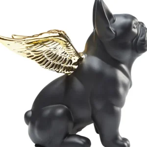Best KARE Design Deco Figurine Sitting Angel Dog Gold-Black