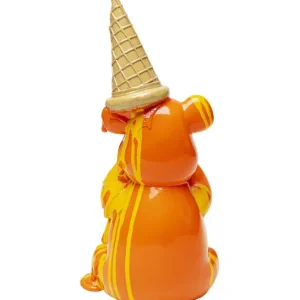 Hot KARE Design Deco Figurine Sitting Gelato Bear Orange 37cm