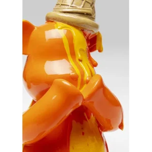 Hot KARE Design Deco Figurine Sitting Gelato Bear Orange 37cm