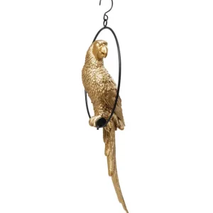 New KARE Design Deco Figurine Swinging Parrot Gold