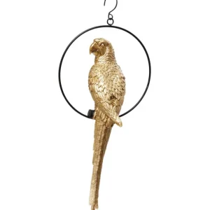 New KARE Design Deco Figurine Swinging Parrot Gold