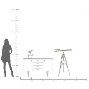Best KARE Design Deco Object Telescope Silver 125cm