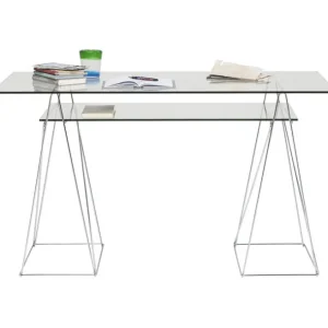 Discount KARE Design Desk Polar Chrome 8 mm tempered glass
