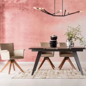 Clearance KARE Design Extension Table Amsterdam Dark 160(40+40)x90cm