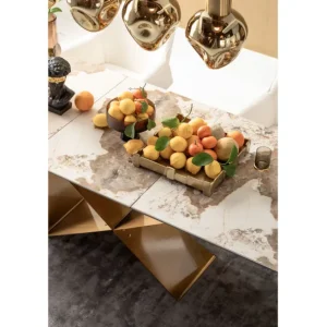Clearance KARE Design Extension Table Connesso Brass 200(+60)x90cm
