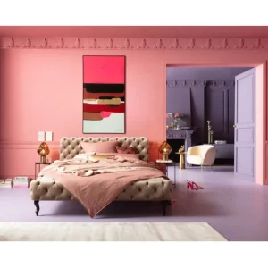 Discount KARE Design Framed Picture Abstract Shapes Pink 73x143cm
