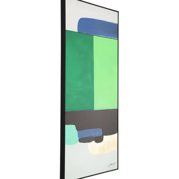 framed_picture_abstract_s_2-3.webp Clearance KARE Design Framed Picture Abstract Shapes Green 73x143cm