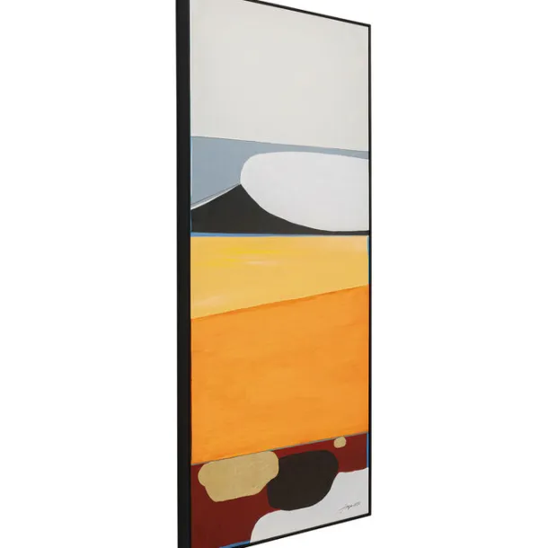 framed_picture_abstract_s_4.webp Fashion KARE Design Framed Picture Abstract Shapes Orange 73x143cm