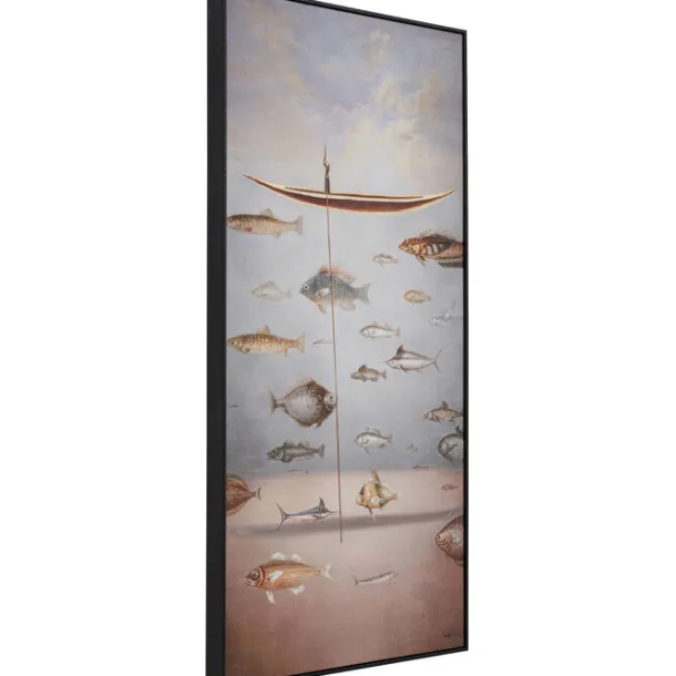 framed_picture_cloud_fish_2.webp Outlet KARE Design Framed Picture Cloud Fisherman Boat 60x120cm