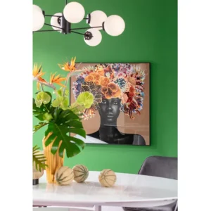 Best KARE Design Framed Picture Flower Hair 120x120cm