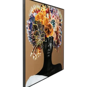 Best KARE Design Framed Picture Flower Hair 120x120cm