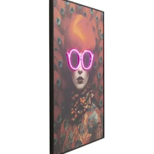 Fashion KARE Design Framed Picture LED Fancy Red Lady 120x80cm