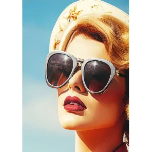 Discount KARE Design Framed Picture LED Jetset Pose Lady 120x80cm