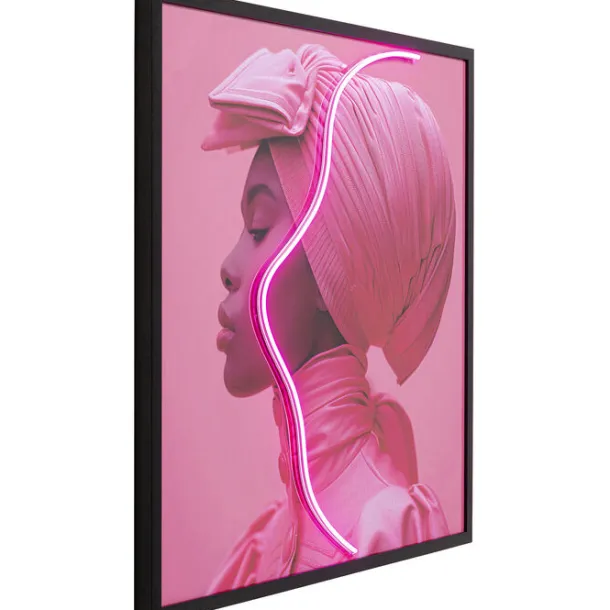 framed_picture_led_pink_w_1.webp Online KARE Design Framed Picture LED Pink Woman 80x80cm