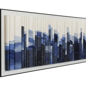 New KARE Design Framed Picture Shadow Skyline Blue 160x60cm