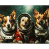 Best KARE Design Glass Picture Astronauts Dogs 80x60cm