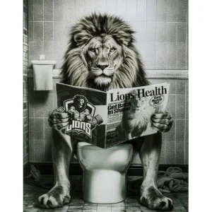Hot KARE Design Glass Picture Bath Lion 60x80cm