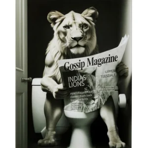 Sale KARE Design Glass Picture Bath Lioness 60x80cm
