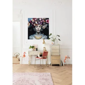 Sale KARE Design Glass Picture Flower Art Lady 120x120cm
