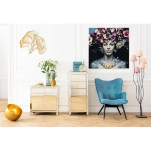 Sale KARE Design Glass Picture Flower Art Lady 120x120cm