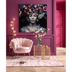 Sale KARE Design Glass Picture Flower Art Lady 120x120cm