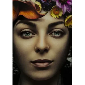 Sale KARE Design Glass Picture Flower Art Lady 120x120cm