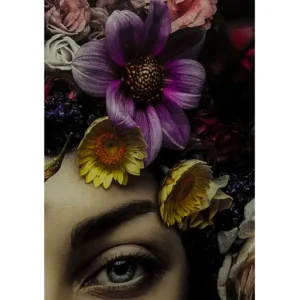 Sale KARE Design Glass Picture Flower Art Lady 120x120cm