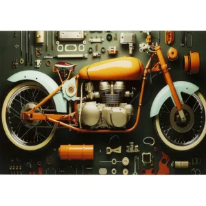 Sale KARE Design Glass Picture Garage Motorbike 60x80cm