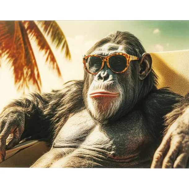 glass_picture_holiday_mon_0.webp Discount KARE Design Glass Picture Holiday Monkey 80x60cm