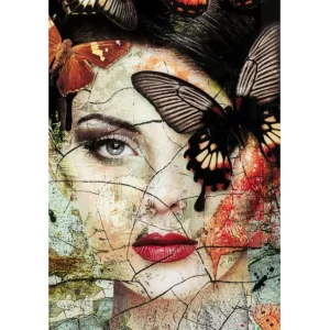 Sale KARE Design Glass Picture Lady Butterfly 100x150cm