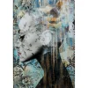 Outlet KARE Design Glass Picture Lady Flower 100x150cm