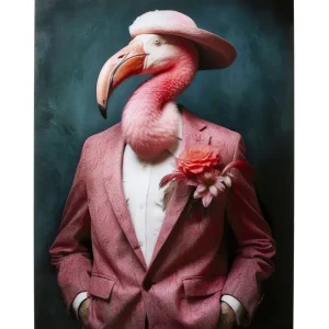 Outlet KARE Design Glass Picture Mister Flamingo 120x160cm