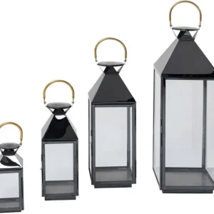 Clearance KARE Design Lantern Giardino Black (4/Set)