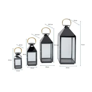 Clearance KARE Design Lantern Giardino Black (4/Set)