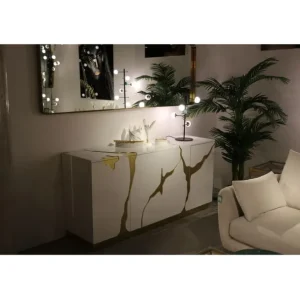 Clearance KARE Design Mirror Curve Brass 70x200cm