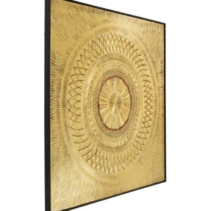 Fashion KARE Design Object Picture Art Geometric Circle Gold 120x120cm