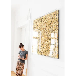 Hot KARE Design Object Picture Gold Flower 120x120cm