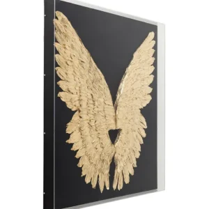Online KARE Design Object Picture Wings Gold Black 120x120cm