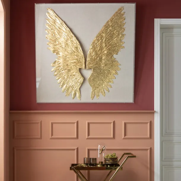 object_picture_wings_gold_2.webp Online KARE Design Object Picture Wings Gold White 120x120cm