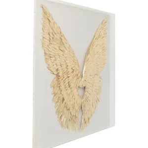 Online KARE Design Object Picture Wings Gold White 120x120cm