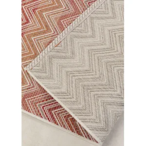 Discount KARE Design Outdoor Carpet Zigzag Red 230x330cm