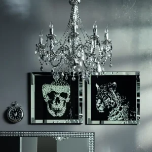 Hot KARE Design Picture Frame Mirror Skull 100x100cm