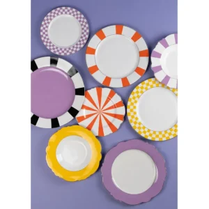 Hot KARE Design Plate Harlequin Purple Ø21cm