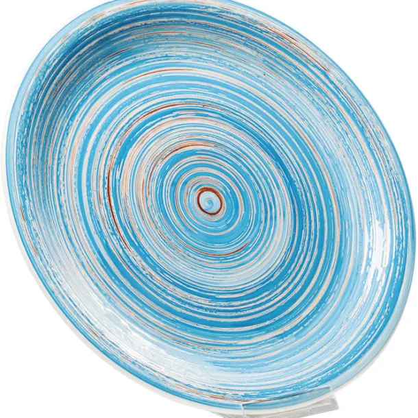 plate_swirl_blue_cm_1.webp Hot KARE Design Plate Swirl Blue Ø27cm